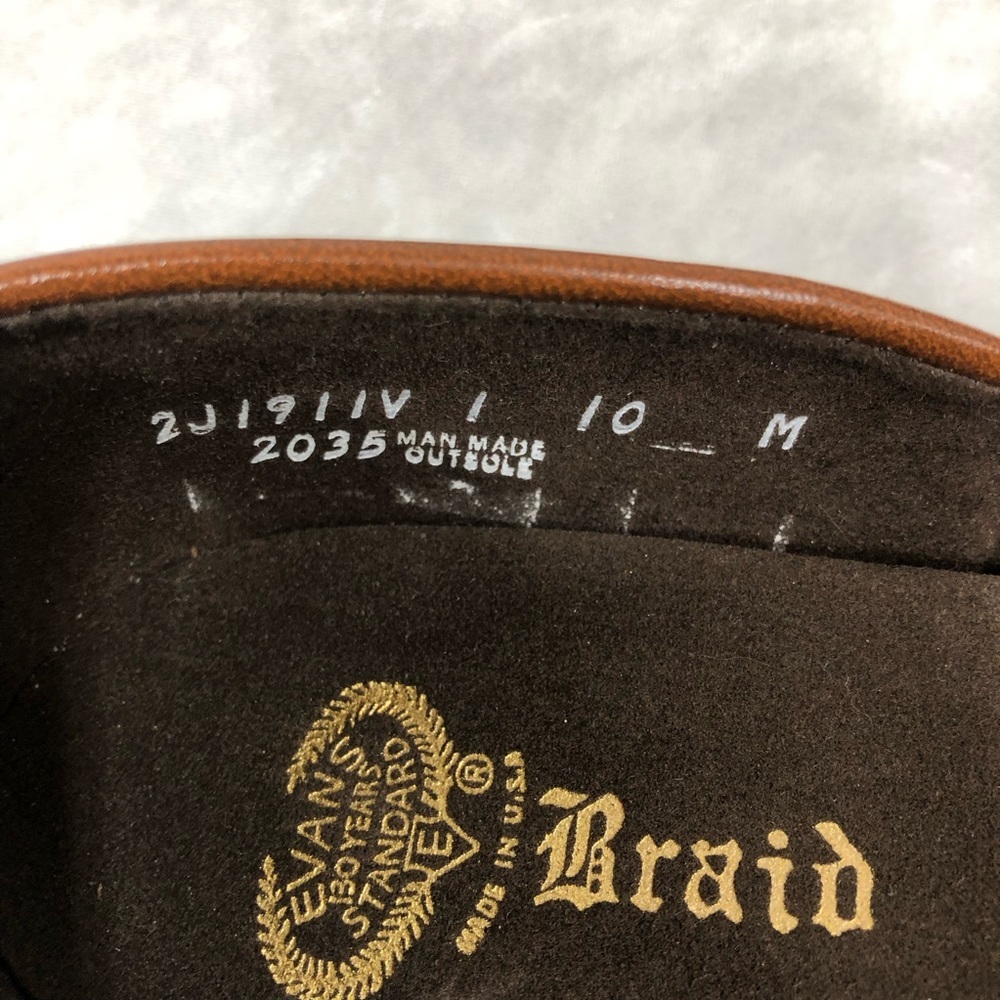 Vintage Evans Standard Braid Leather House Shoes Slippers Men 2035 size 10 - Picture 8 of 14